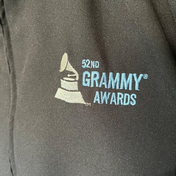 52nd Grammy Awards Black Jacket With Pockets & Buttoned Cuffs Zip Front Size L - Picture 4 of 12
